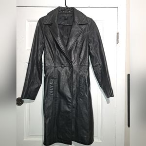 Black Learher Trench Coat